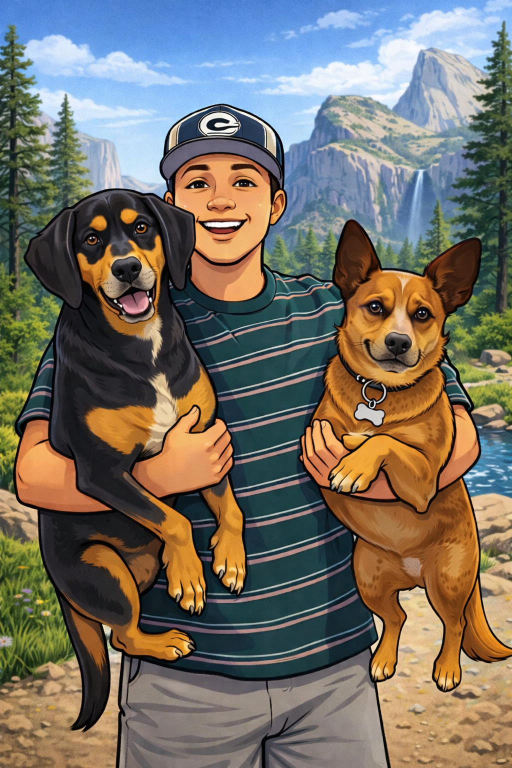 Liam and his dogs